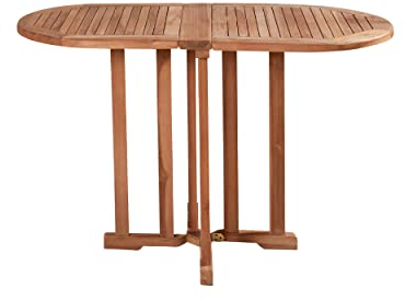 LC Garden »Riva« Teak Gartentisch Klapptisch Teakholz Tisch Garten Balkon oval einklappbar 120x60x75cm