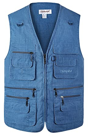 Btmpmcs Men's Outdoor Fishing Vest Casual Multi Pocket Utility Gilet Breathable Lightweight Photography Waistcoat Camping Hunting Jacket Sleeveless Top