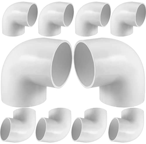 Fitvell Lot de 10 raccords coudés à 90 degrés en PVC de 1,9 cm pour raccord de tuyau - Connecteur de couplage programmé 40 (douille x douille) - Couleur blanche