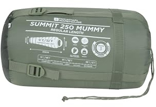 Mountain Warehouse Summit 250 Schlafsack - 3/4 Saison Isolierter & Mumienförmiger Schlafsack, 22cmX40cm wenn gepackt - Frühling, Sommer