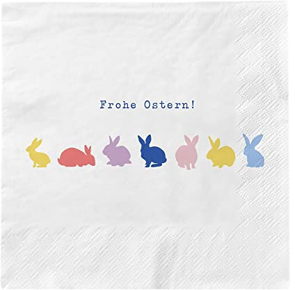 Grafik Werkstatt | Papier-Serviette Ostermotiv | 20 Stück | 12,5 x 12,5 cm | weiß | Frohe Ostern | Oster-Tischdeko | Geschenkidee