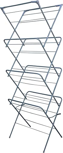 HH Home Hut Indoor Clothes Airer - 4 Tier Folding Laundry Maiden Rack, Clothes Drying Rack, Dryer Rack, Clothes Horse - Perfect for Airing Clothes, Foldable, Compact and Sutiable For Outdoor