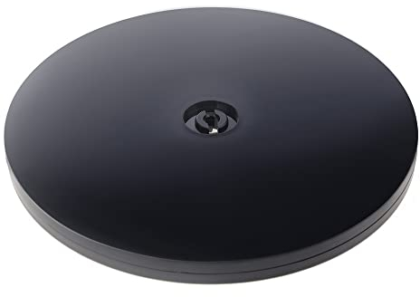 Funzhan 8 cm Schwarz Lazy Susan Küche Kabinett Acryl Plattenspieler 360°Rotierend Plastik Drehtisch-Ausstellungs Stand