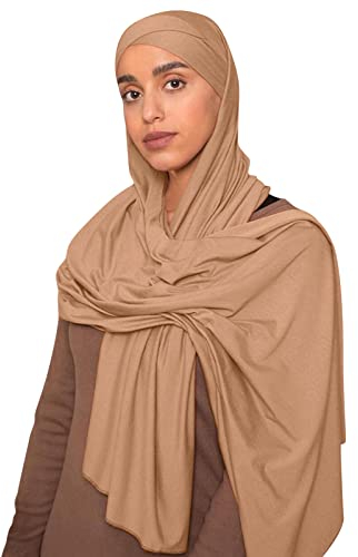 Damen Hijab einfarbig Jersey Muslim Hijab weiche Baumwolle Stretch Kopftuch