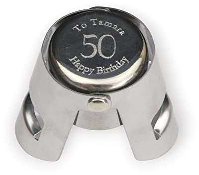 Personalised Silver Engraved Prosecco & Champagne Stopper (Silver - Age Design)