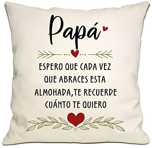Bommex Funda de cojín Regalo de papá de Hija Hijo Espero Que Cada Vez Que Abraces Este Cojín Te Recuerde Lo Mucho Que Te Quiero (Papá)
