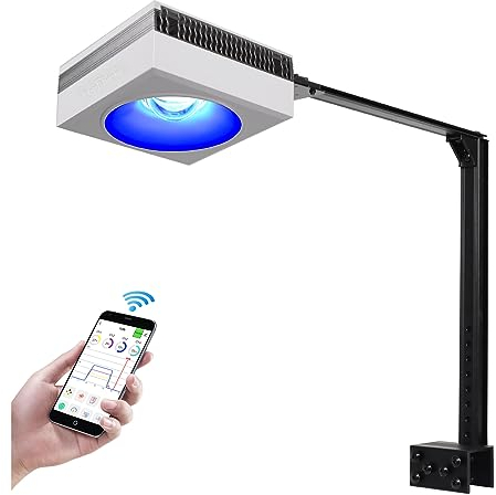 PopBloom RL90 WiFi Lampe Reef Aquarium Beleuchtung Led Meerwasser led beleuchtung für aquarium led lampen aquarium 24inch 2ft 60cm marine coral fish tank (1 RL90 WiFi mit Armhalterung)
