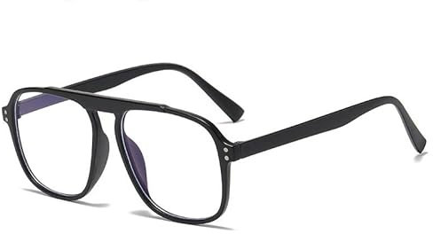 LTSRLL Stilvolle Piloten-Lesebrille, blaues Licht blockierende Computerbrille, unzerbrechliche Brille gegen Augenbelastung (Color : Black, Size : +0.00)
