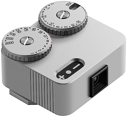 TTArtisan Belichtungsmesser II Generation Upgrade Version On-Camera Zwei Scheiben Belichtungsmesser für die Fotografie mit Cold Shoe Mount Kompatibel mit verschiedenen Kameras (Silber)