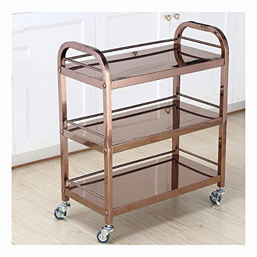 TEmkin Barwagen mit Rädern, Home-Veranda-Barwagen, geeignet für Küche, Club, Wohnzimmer, Küche, Barwagen, Aufbewahrungswagen (Roségold)
