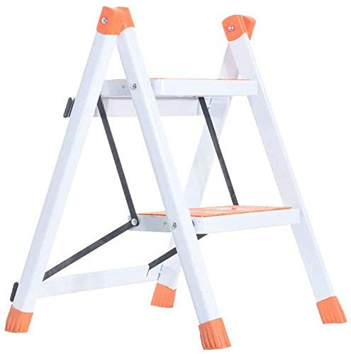 Outdoor Home Doppelzweck-Tritthocker, Klappleiter, zweistufige Sicherheitsleiter, farbige einseitige Leiter, Küchen-/Badezimmer-Fußhocker, ultraleichte Eisenleiter, kreative Regale, multifunktionale L