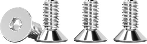 Drenky 25 Pièces M5 X 10mm Vis à Tête Fraisée, à Six Pans Creux Argent en Acier Inoxydable A2 V2A Filetage Complet Norme DIN 7991 / ISO 10642 Vis Hexagonales