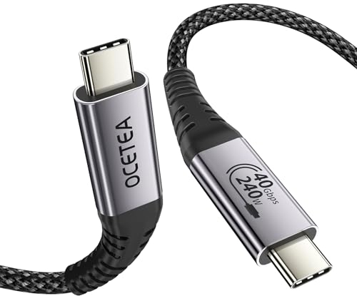 Ocetea 240W USB 4 Cable [USB-IF Certified] 40Gbps Compatible Thunderbolt 4/3 Cable, Support 8K@60Hz PD3.1 for MacBook Pro, Mac Pro/Studio/mini, iMac, eGPU, Docking, Hub, SSD etc[1M]