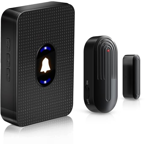 DAYTECH Alarme sans fil pour porte et fenêtre, carillon d'ouverture de porte, alerte d'entrée pour la sécurité de la maison, du magasin, du bureau, portée de fonctionnement de 100 m, jusqu'à 80 000