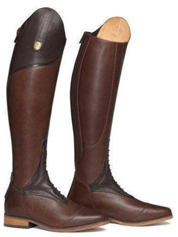 ORANDESIGNE Stivali da Equitazione da Uomo Scarpe da Equitazione Stivali Lunghi Stile Western Stivali Alti al Ginocchio Unisex Stivali da Cavaliere di Grandi Dimensioni all'aperto A Marrone 48 EU