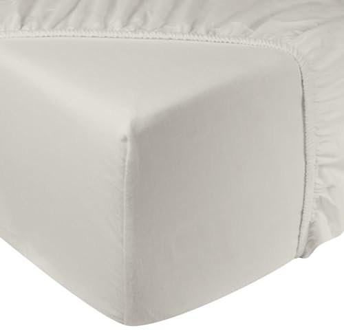 DoubleDry Flanell Spannbettlaken 140x200 cm -100% weiche und atmungsaktive Baumwolle, Öko-Tex-zertifiziertes Bettlaken ohne GVO für Matratzen bis zu 28 cm Höhe | Bettlaken (Ecru)