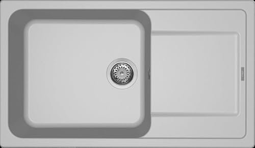 ELLECI LM241079 - Lavello da cucina 1 vasca con Gocciolatoio, 86x50 cm, Alluminio 43