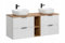 Muebles Slavic Badschrank 2er Set Waschbecken Schubladen Ablagen 3 Grifffarben 140 cm - Badmöbel