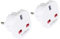 OcioDual 2X Steckdosenadapter England, Reiseadapter Typ G, Adapter England Deutschland Stecker, UK Adapter Auf EU, Reiseadapter UK, Europaischer zu UK Stecker, 3-Pin zu 2-Pin, Weiß
