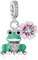 Famuan Jewelry Frosch und Schmetterling Charm 925 Sterling Silber Anhänger Perlen für Frau passen Armbänder Halskette Muttertag Valentinstag Geburtstag Geschenke für Frau Mädchen Familie Freunde