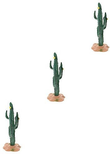 POPETPOP 3 Pièces Cactus Artificiel Micro-Paysage Mini-Figurine Petit Décor De Cactus Figurine d'arbre du Désert Modèle en Forme De Cactus Usine Décor De Faux Cactus Résine Plante Pommier