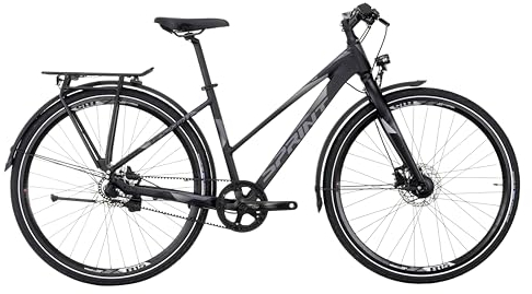 SPRINT Sintero Damenfahrrad mit 28 Zoll Rädern, Aluminiumrahmen und Hydroforming-Rohre, Shimano Nexus 3-Gang Nabenschaltung, hydraulische Scheibenbremsen (460 mm)