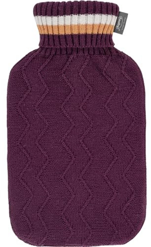 fashy Wärmflasche mit Strickbezug, 2,0L, brugund