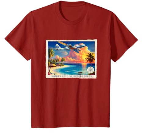 Pan Am Vintage Strand Flugzeug Szene T-Shirt