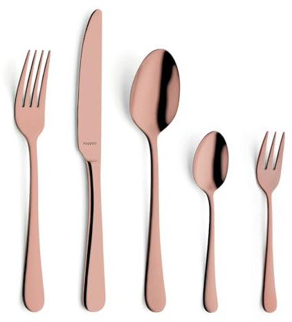 Kuppels Delia Besteck Set 30-teilig | PVD Essbesteck für 6 Personen | Modernes Trendbesteck | Edelstahl 18/0 hochglanzpoliert | Rose
