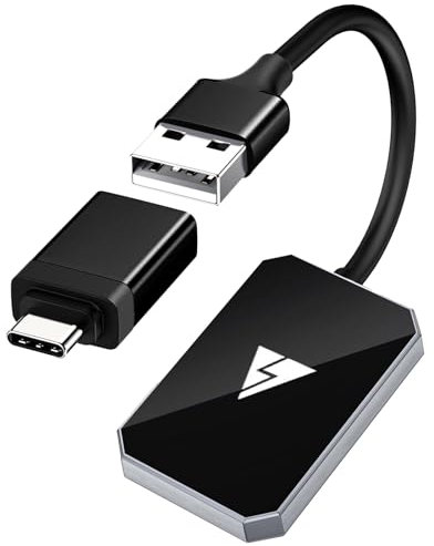 Hocklliy Wireless Carplay Adapter UK,Android Auto Wireless Adapter UK,Carplay Wireless Adapter,Upgrade 2-in-1 Wireless Android Auto Adapter UK,Suitable for Android Auto/Carplay,Auto-Connect