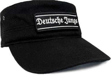 No Face No Name Military-Cap Deutsche Jungs in schwarz mit Anhänger
