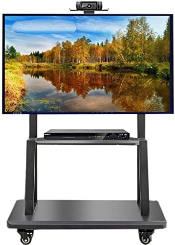 XHSMYXGS Mobile TV Stand, For 32-75 Inch TV - Rolling Trolley Mount TV Stand for Flat Screen TV with Wheels and Shelf, for Living Room Use