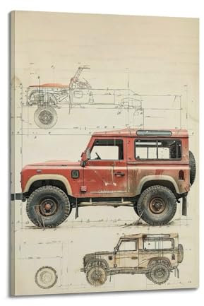 Offroad-SV-Poster für Black Defender 90, dekoratives Gemälde, Leinwand-Kunstbild, 60 x 90 cm