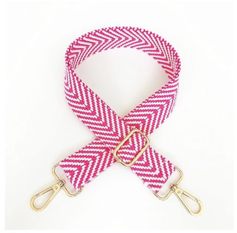 lskdnrufh Schultergurt 130 cm Taschengriff Taschengurt for Damen Abnehmbare DIY Schulter Regenbogen Handtasche Zubehör Cross Body Messenger Nylon Taschengurte Taschengurt(Rose pink,Gold hardware)