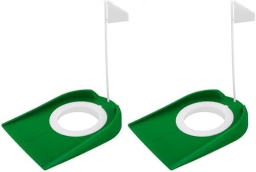 2 Pack Golf Putting Cup with Flag, Portable Golf Training Aid for Practice at Home or Outdoors
