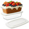 Navaris 2x Plat à Four - Recipient Rectangulaire en Verre avec Couvercle - Moule a Gateau Cake et Pain - Contenant Polyvalent - Préparation des Repas et Conservation des Plats Cuisinés