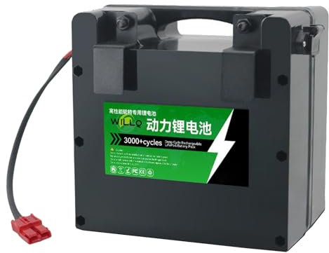 WILLQ Batterie Fauteuil Roulant électrique 24V 50Ah 60Ah 70Ah Batterie Lithium-ION de Remplacement Batterie Rechargeable Batterie pour Fauteuil Roulant Pliable avec Chargeur et BMS,24v,70Ah