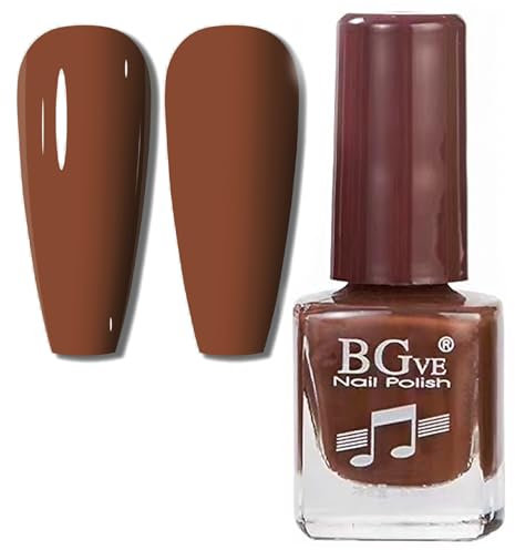 Brown Nail Polish, Autumn Dark Brown Nail Varnish, Nude Neutral Quick Dry Long Lasting Nail Polish, No UV Needed DIY Nail Art Manicure for Women