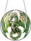 PLIGREAT Dragon Acryl Fensteraufhängung Grün Drache Sonnenfänger Terrasse Garten Panel Hanging Ornament für Wohnzimmer Schlafzimmer Fenster Dekoration Zuhause Wand Kunst Dekor Gedenkgeschenke