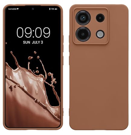 kwmobile Housse Compatible avec Xiaomi Redmi Note 13 Pro 5G / Poco X6 5G Coque - Housse de téléphone en TPU avec Protection Appareil Photo - Moka