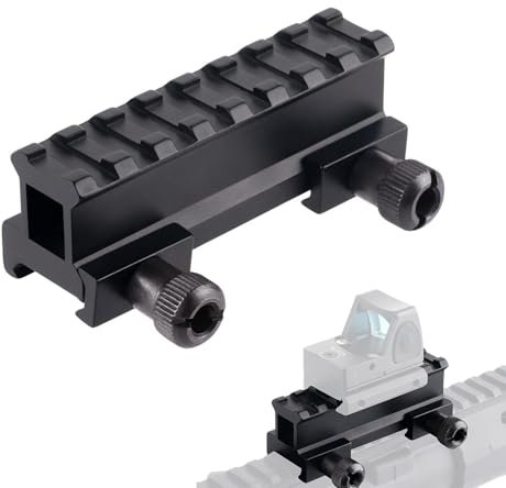 PBTMCD 8 Steckplätze Tactical Scope Riser Base Aluminiumlegierungshalterung, 21-mm-Adapterhalterung for Picatinny/Weaver-Schienen-Riser-Montage