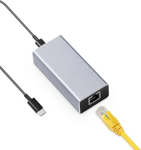 Adaptateur réseau Gigabit PoE, IEEE802.3af/at convertisseur POE vers Type-C avec charge 22 W, sortie USB C 5 V/3 A ou 9 V/2,22 A Adaptateur de voiture avec Ethernet, données de transmission et