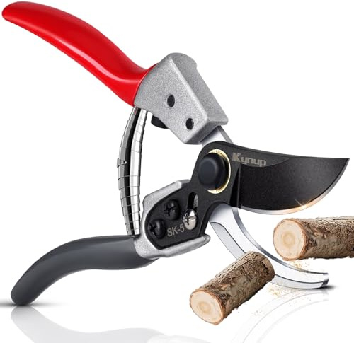 Kynup Profi Gartenschere, Scharf Astschere & Rosenschere mit SK5-Stahl | Bypass Schere Klein, Ergonomisch Griff, Blumenschere Garten für Gartenarbeit, Baumscheren & Pflanzenschnitte