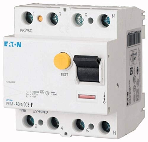 Eaton 187456 FI-Schalter, 40A, 4P, 30Ma, Typ G/F