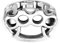 WithLoveSilver 925 Sterling Silver Fight Brass Knuckle Duster with Skull Head Ring, Brass,Silver