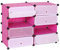 Mendler Schuhschrank HWC-B66, Schuhablage Schrank Steckregal Aufbewahrung, 8 Fächer 73x92x36cm - rosa
