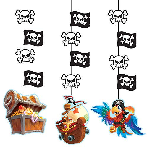 Creative Converting 340099 Piraten-Motiv, 102,1 cm, 3 Piratenschatzinsel zum Aufhängen | 1 Stück, Papier, mehrfarbig