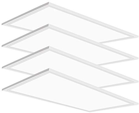 4 Pack 2x4 LED Flat Panel Light Drop Ceiling Office Fixture, 7800LM LED Drop Ceiling Fixture 5000K Led 2x4 Flat Panel Light 0-10V Dimmable Recessed Edge-Lit Fixture for Office Commercial, ETL Listed