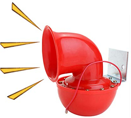 Sunwan Auto-Hupe, 12 V, 200 dB, rotes Luft-Hupe, elektrisch, Bull-Hupe, super laut, für Auto, Motorrad, LKW, Boot