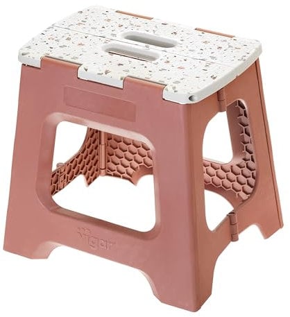 VIGAR Tabouret Pliant, Rouge Brique, 32 cm